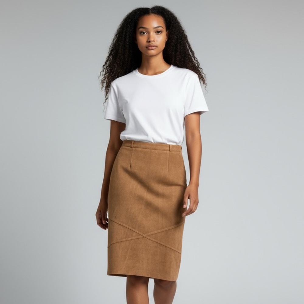 CLICK - SIZE 12 - TAN - VINTAGE PENCIL SKIRT (PANTS ONLY) - EXCELLENT COND-B9 - Picture 1 of 11